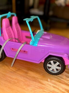 Barbie Pink and Purple JEEP with Teal Windshield Frame
